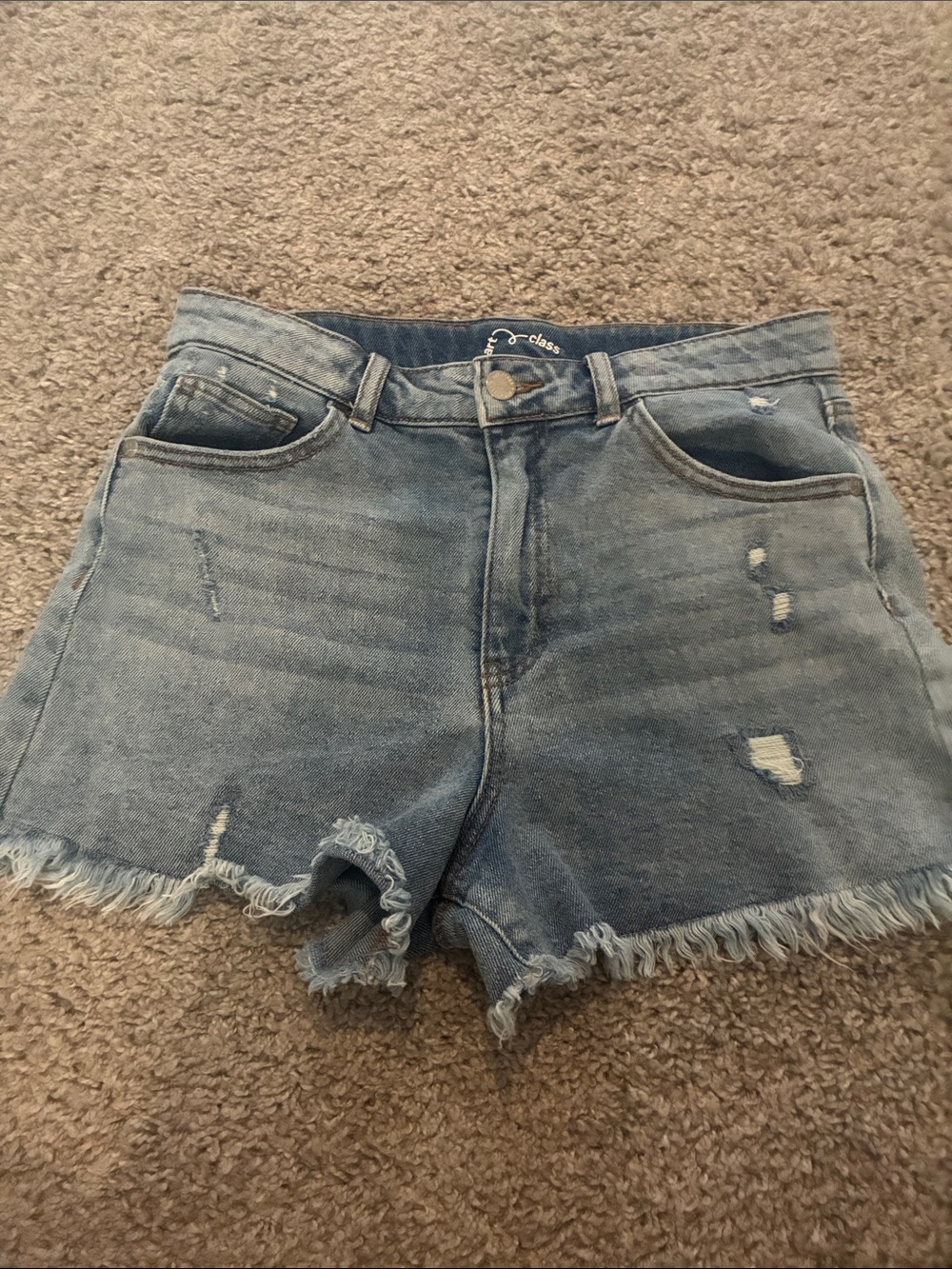 art class Light Wash Distressed Denim Shorts